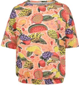 Garcia T-shirt met fruitprint perzik multicolor