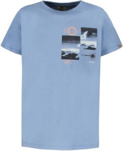 Garcia T-shirt met printopdruk lichtblauw