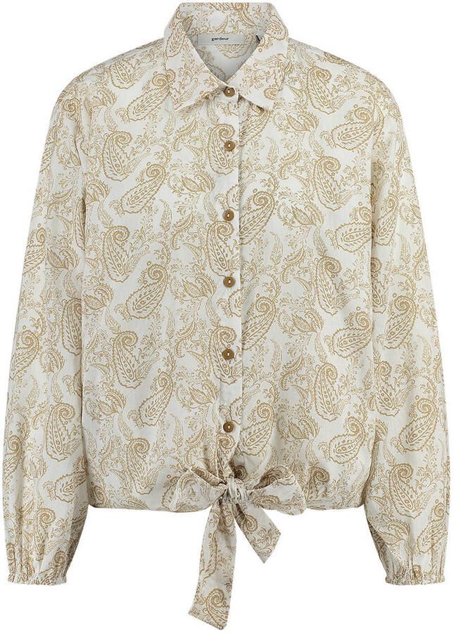 Gardeur blouse met paisley print zand