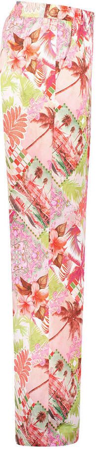 Gardeur denim casual broek met all over print roze - Foto 3