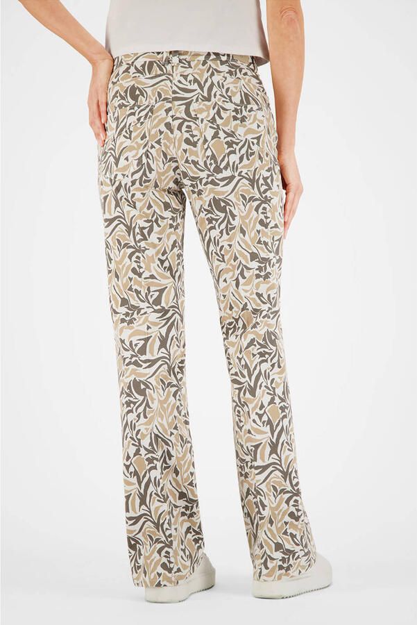 Gardeur denim regular waist flared broek beige - Foto 3