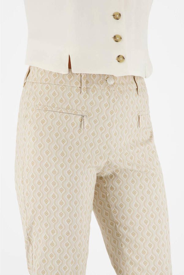 Gardeur denim slim regular waist broek beige - Foto 3
