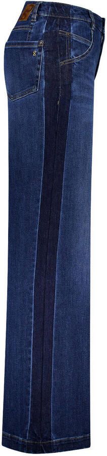 Gardeur denim wide leg broek donkerblauw