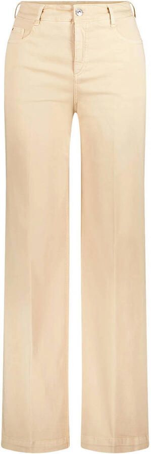 Gardeur denim wide leg regular waist broek beige