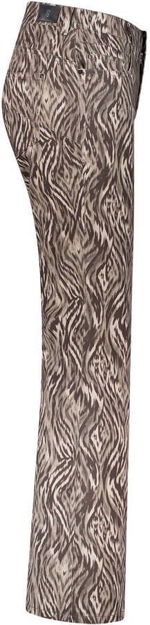Gardeur flared broek met print taupe - Foto 3
