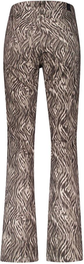 Gardeur flared broek met print taupe - Foto 2