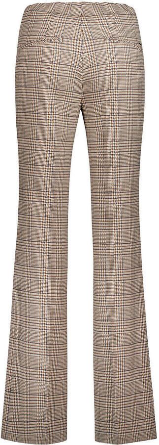 Gardeur flared geruite broek camel - Foto 2