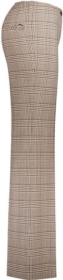 Gardeur flared geruite broek camel - Foto 3