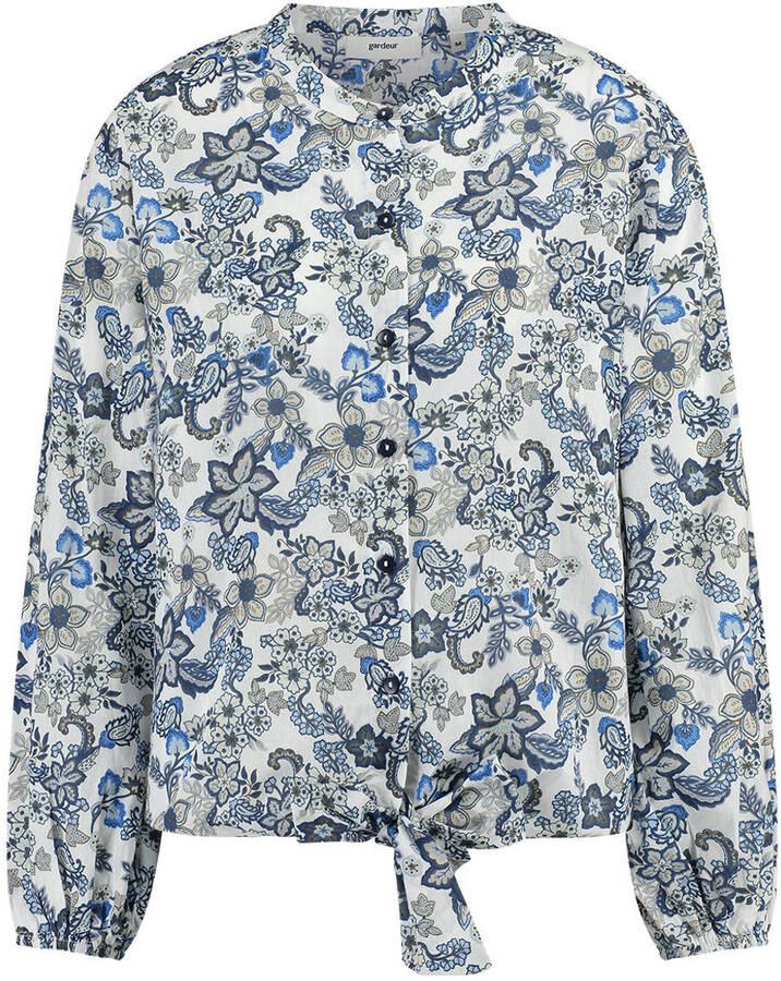 Gardeur gebloemde blouse blauw