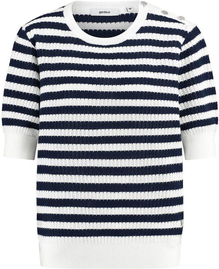 Gardeur gestreepte sweater blauw