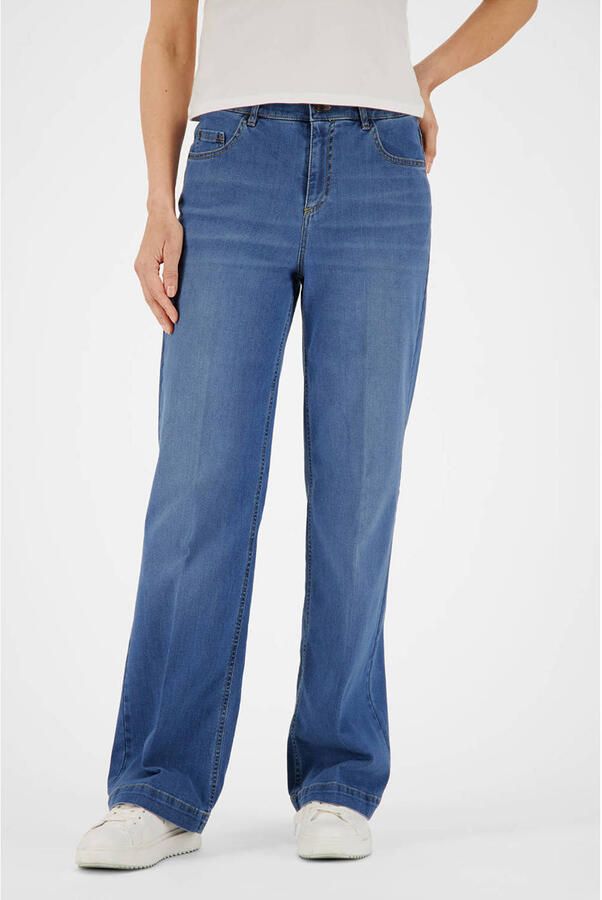 Gardeur high waist wide leg jeans medium blue denim