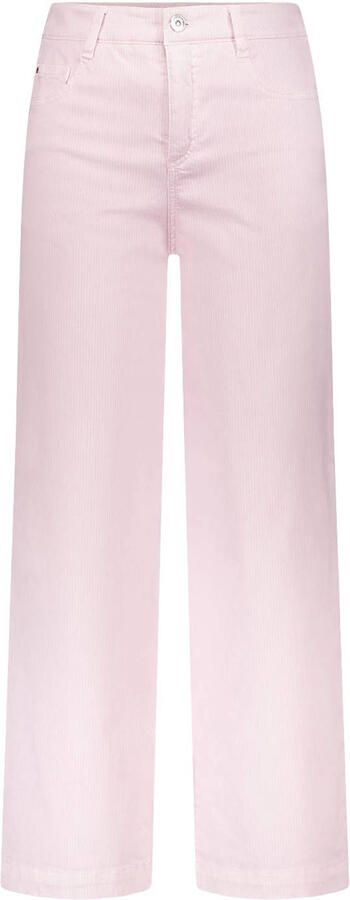 Gardeur high waist wide leg jeans met krijtstreep roze