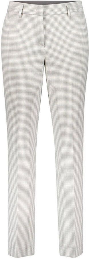 Gardeur slim regular waist geruite broek lichtgrijs