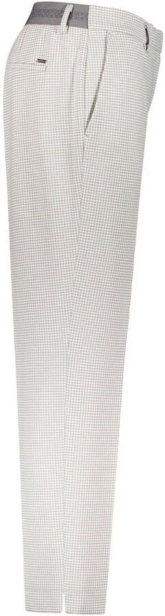 Gardeur slim regular waist geruite broek lichtgrijs - Foto 3