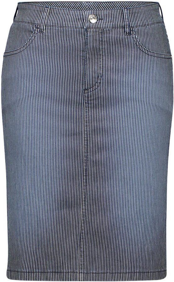 Gardeur spijkerrok met krijtstreep medium blue denim