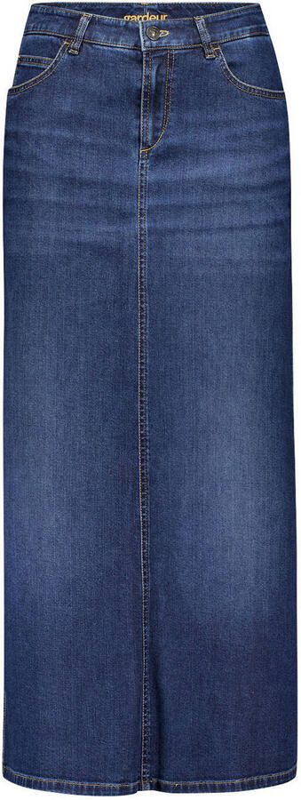Gardeur spijkerrok met split middelblauw