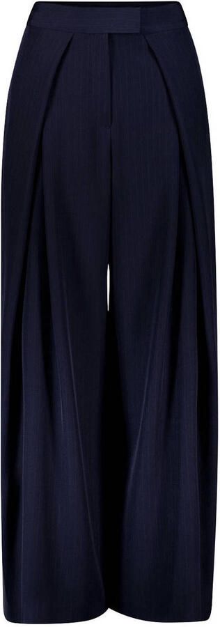 Gardeur wide leg broek met plooien blauw