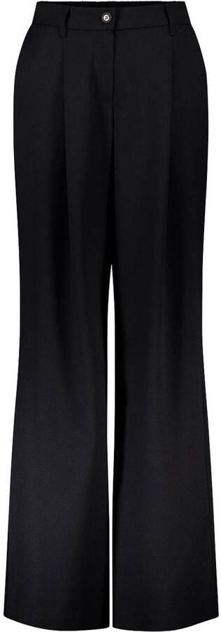 Gardeur wide leg broek met wol zwart