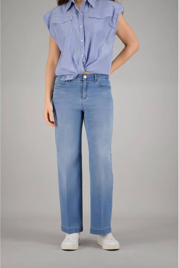 Gardeur Wijde Pijp Vrouwelijke Broek Feliza7 Blue Dames