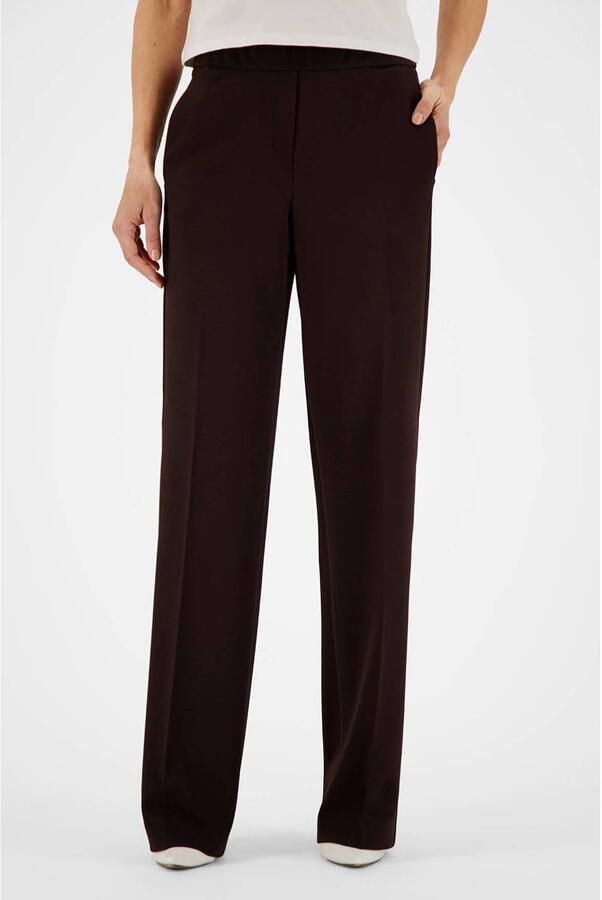 Gardeur wide leg regular waist broek bruin