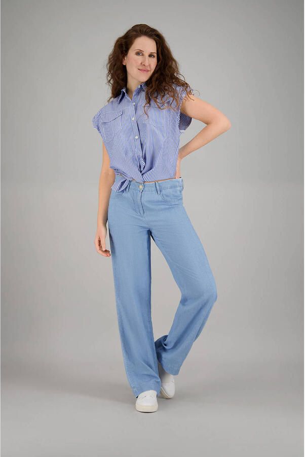 Gardeur wide leg regular waist broek light blue denim - Foto 2