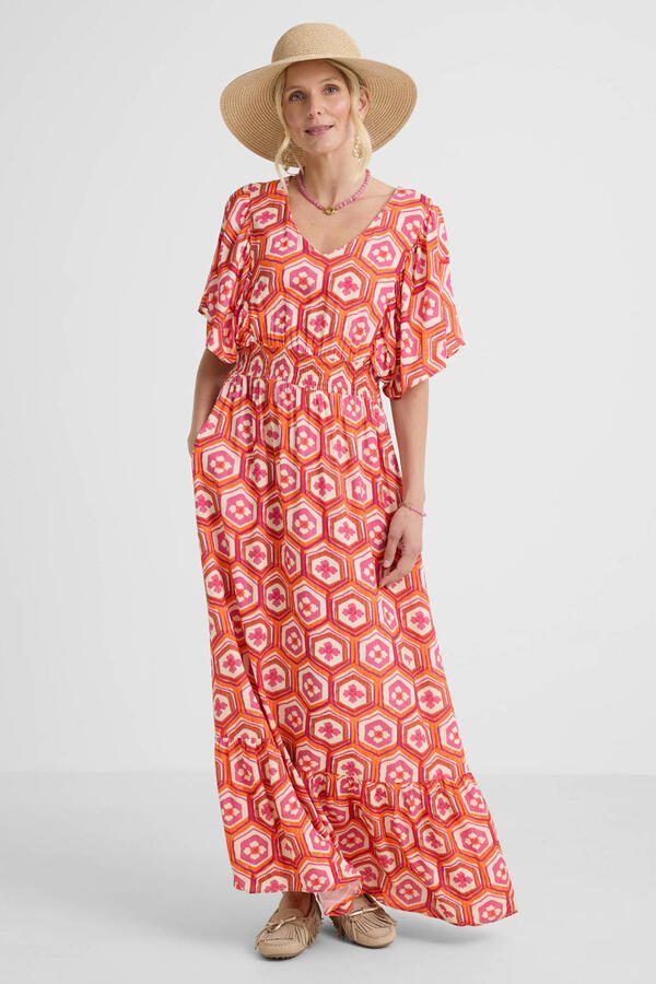 Geisha A-lijn jurk oranje - Foto 2