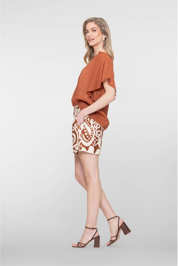 Geisha baggy regular waist casual short bruin - Foto 2