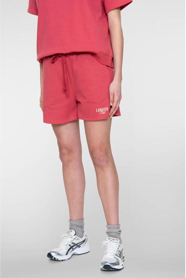 Geisha baggy regular waist sweatshort koraalrood