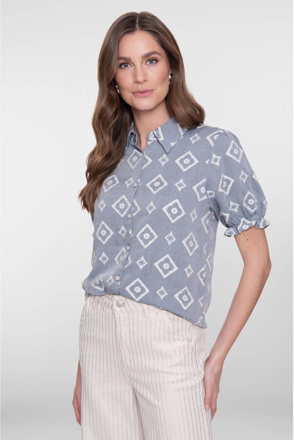 Geisha blouse blauw - Foto 3