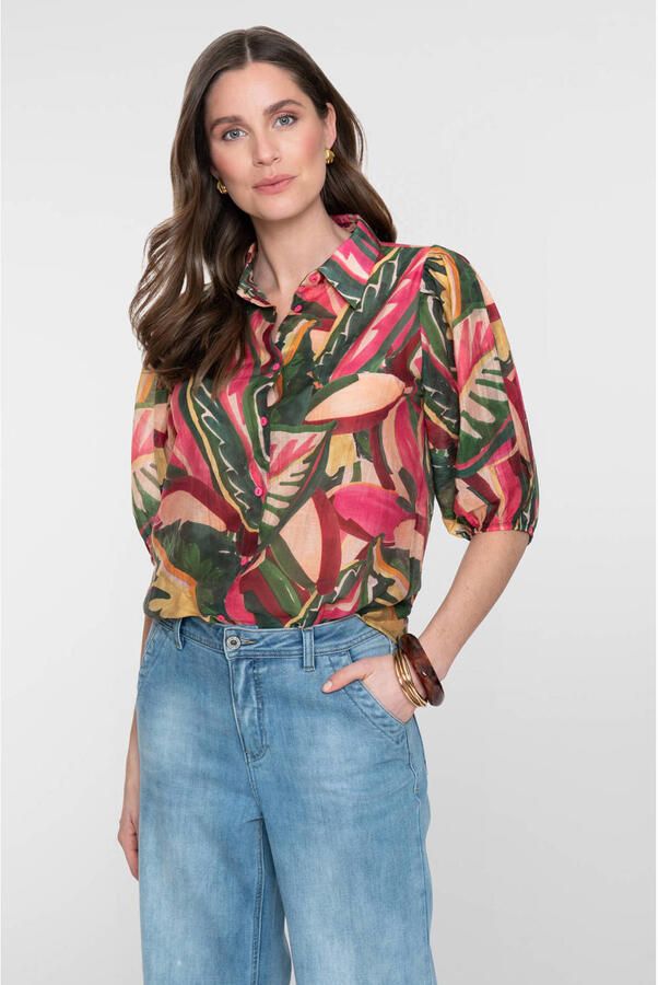 Geisha blouse groen - Foto 3