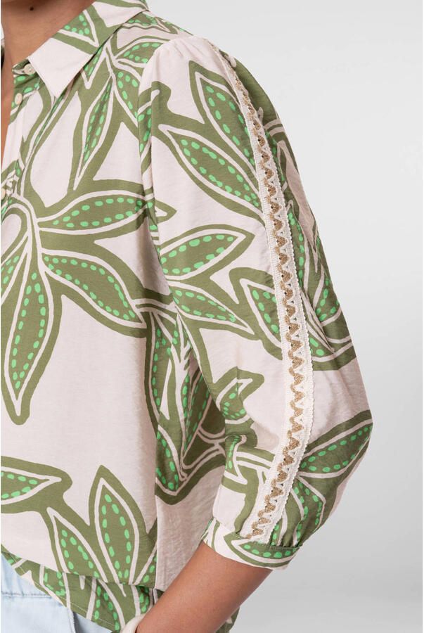 Geisha blouse groen - Foto 2