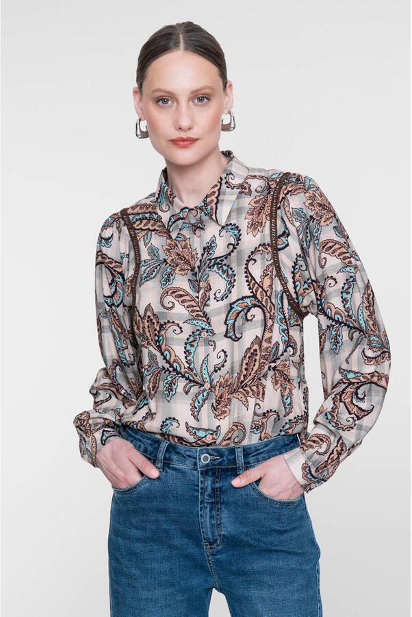 Geisha blouse met paisley meerkleurig