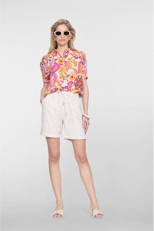 Geisha blouse met paisley print roze - Foto 2
