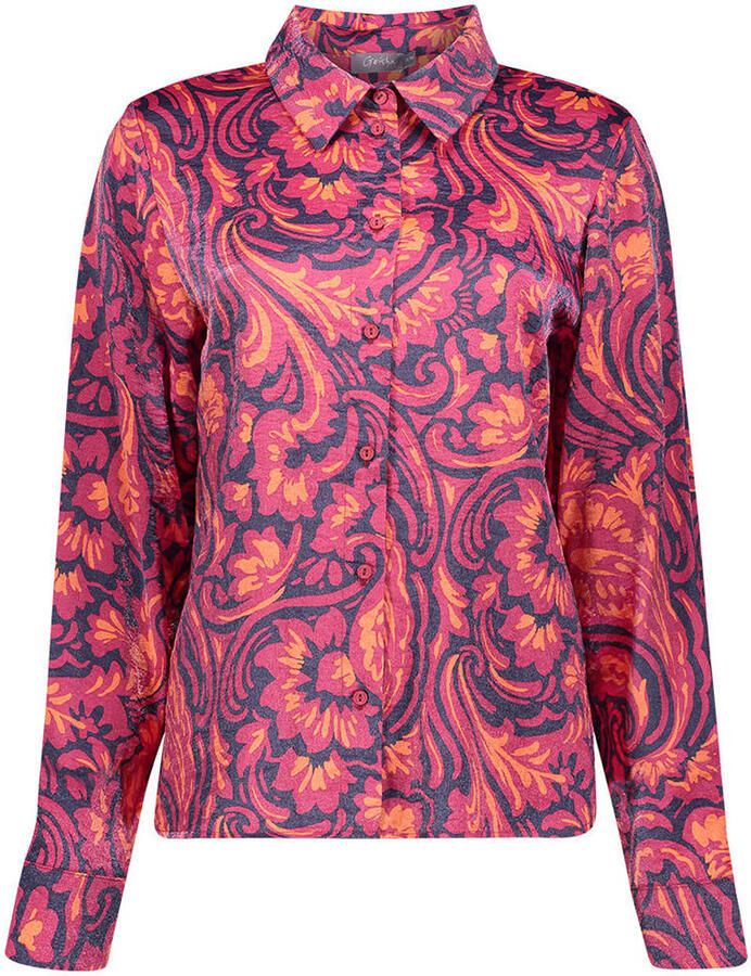 Geisha blouse met paisley roze