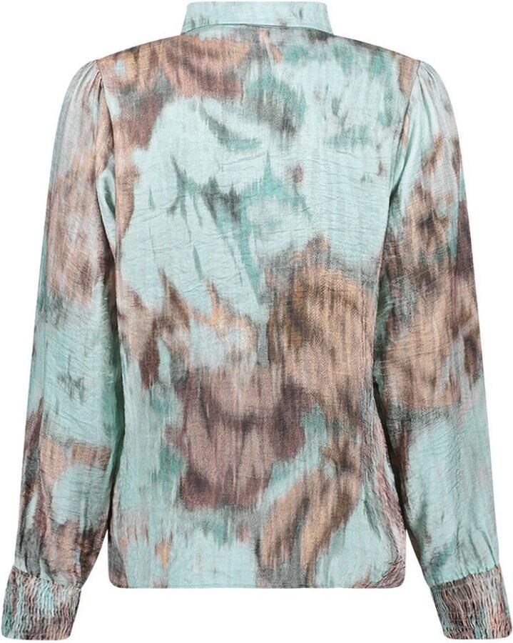 Geisha blouse met print blauw beige - Foto 3