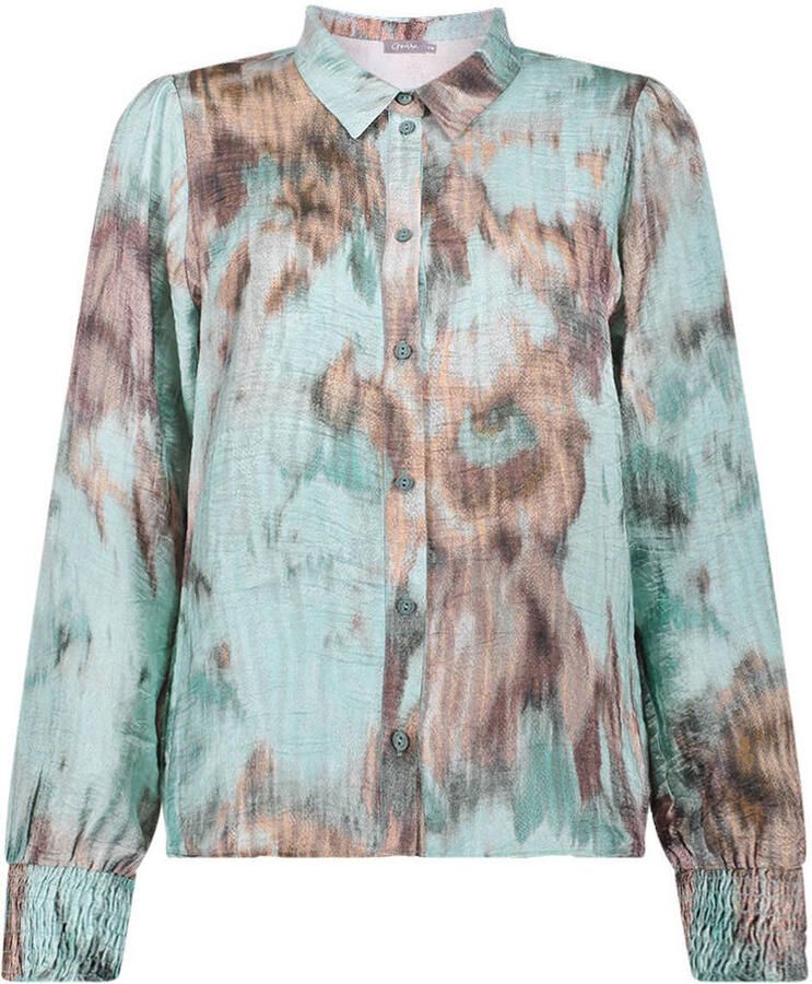 Geisha blouse met print blauw beige - Foto 2