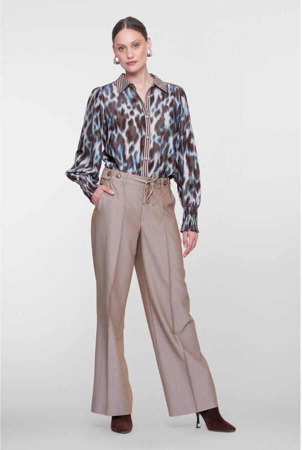 Geisha blouse met print bruin - Foto 2
