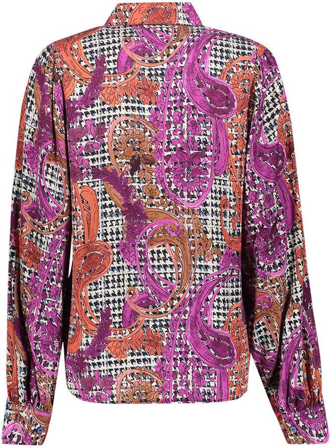 Geisha blouse met print donkerblauw - Foto 2