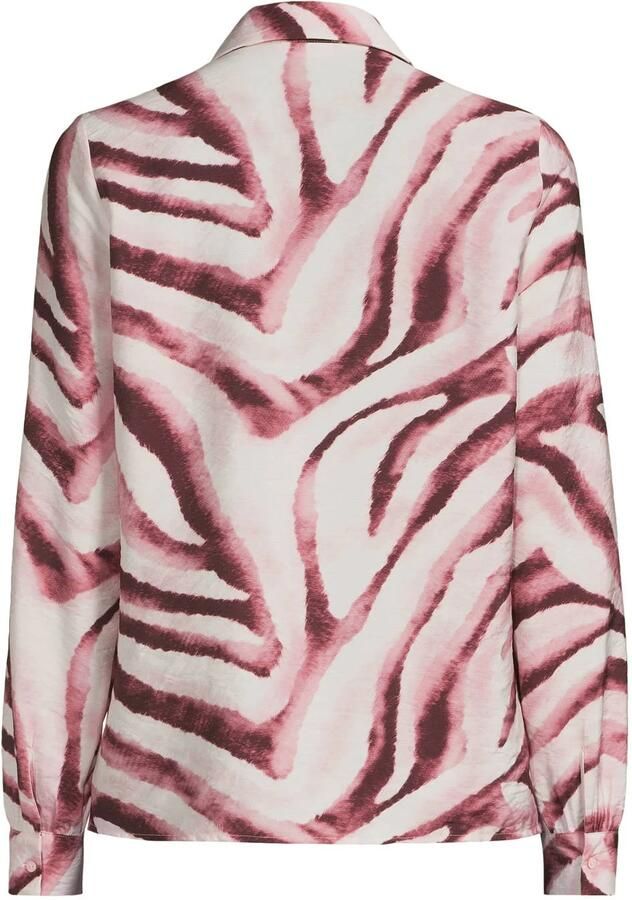 Geisha blouse met print ecru donkerrood roze - Foto 2
