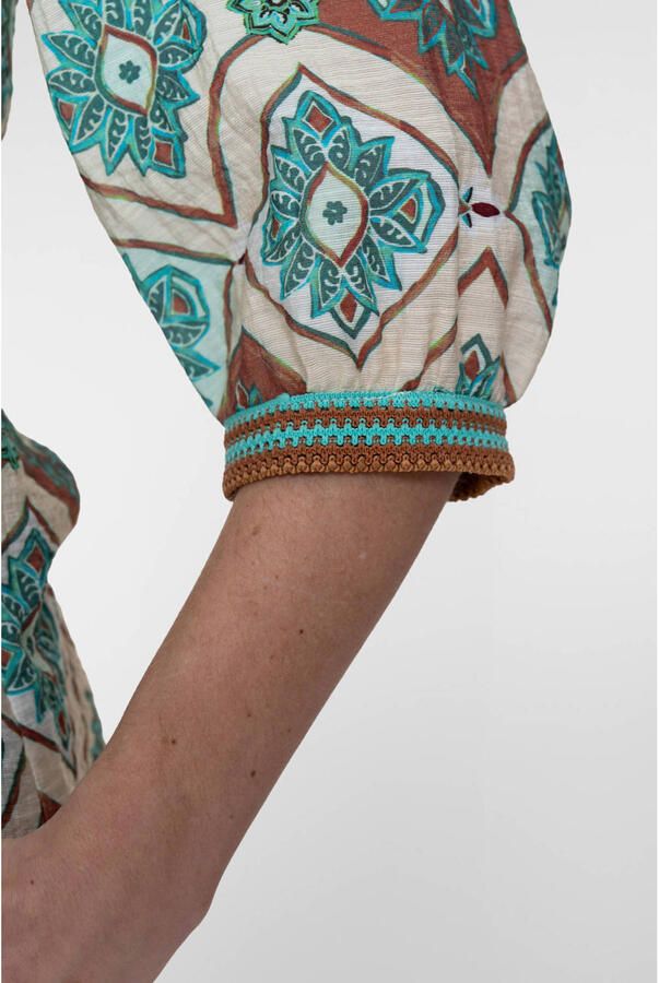 Geisha blouse met print lichtblauw - Foto 2