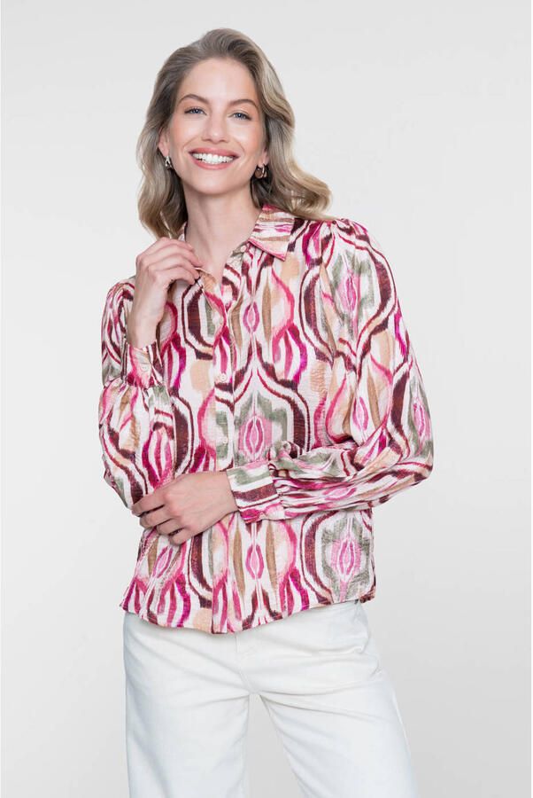Geisha blouse met print meerkleurig