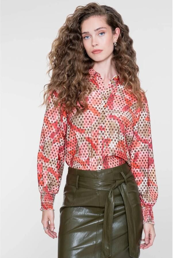 Geisha blouse met print meerkleurig