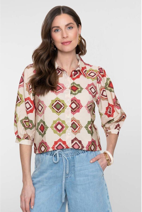Geisha blouse met print rood