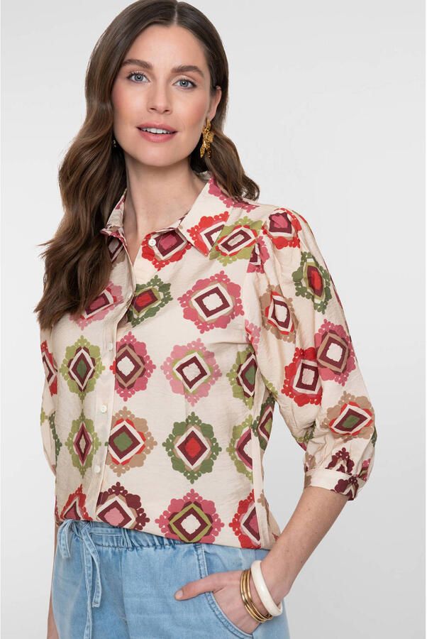 Geisha blouse met print rood - Foto 2