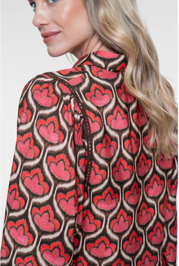 Geisha blouse met print rood - Foto 2
