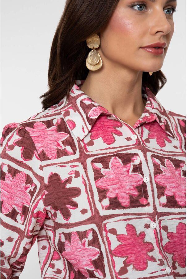 Geisha blouse met print roze - Foto 2