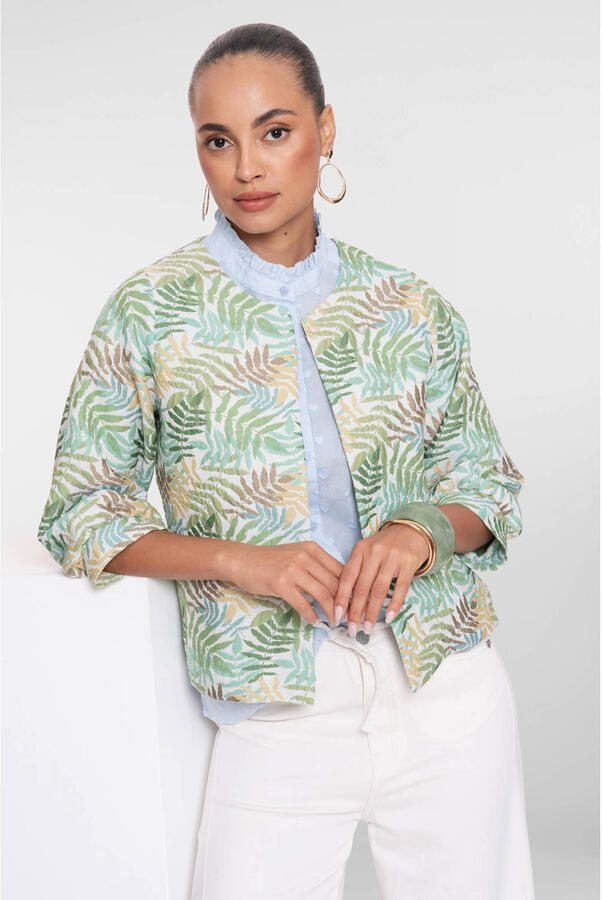 Geisha blouse met textuur blauw - Foto 3