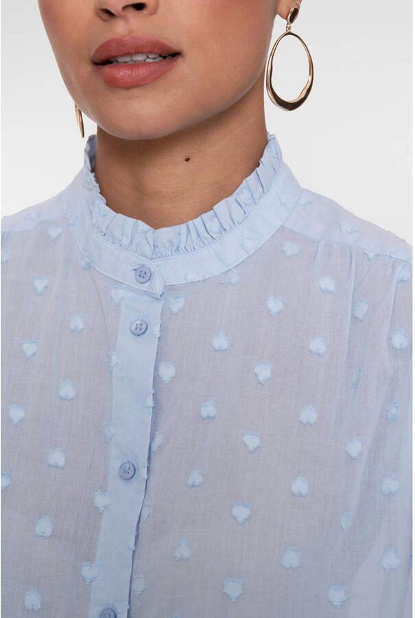 Geisha blouse met textuur blauw - Foto 2