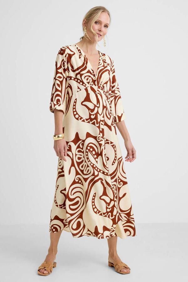 Geisha blousejurk bruin - Foto 2