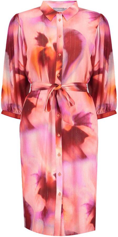 Geisha blousejurk met lurex roze - Foto 3